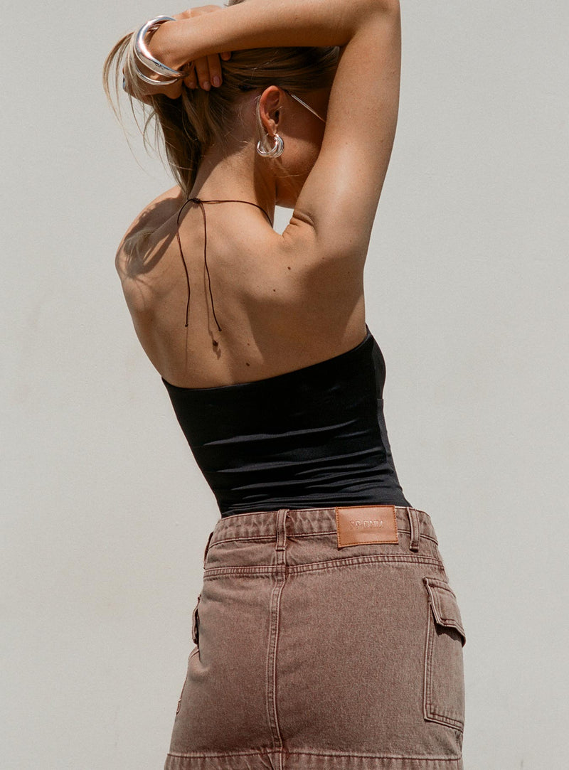 Turlock Cut Out Strapless Top Black