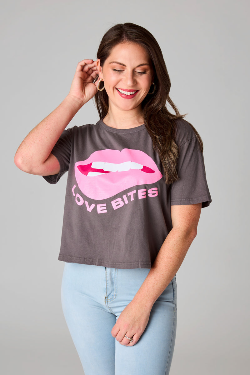 Aaron Cropped Tee - Love Bites