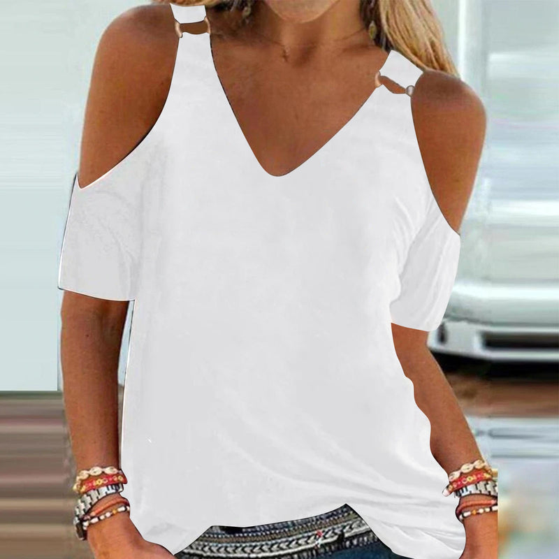 Funki Buys | Shirts | Women's Summer Cut Out Shoulder Top