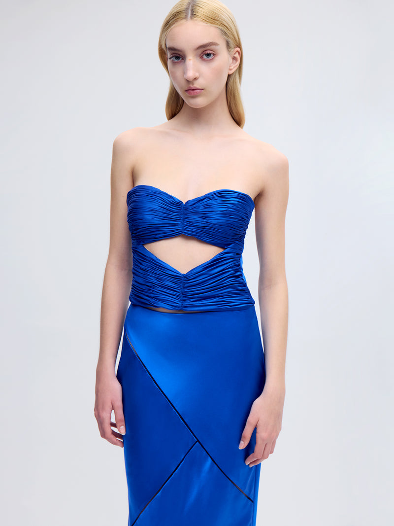 Cut-Out Bustier Top in Klein Blue