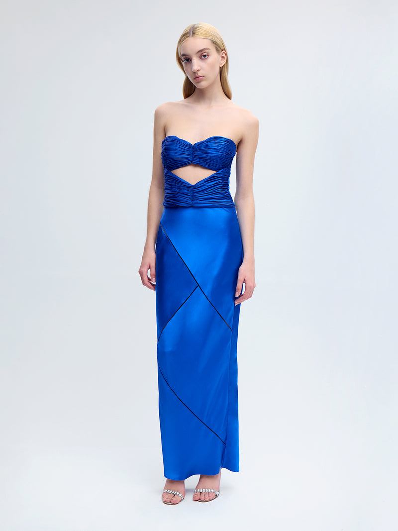 Cut-Out Bustier Top in Klein Blue