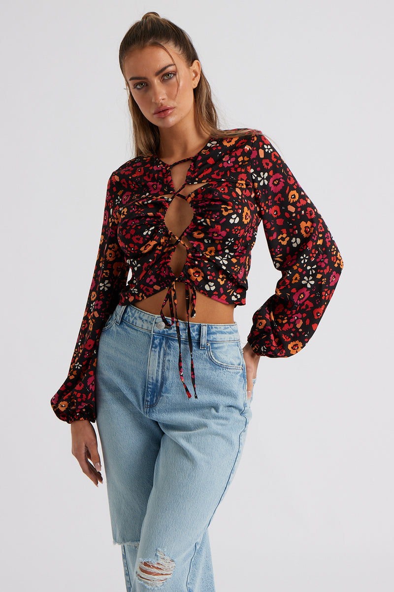 Indigo Cut Out Top