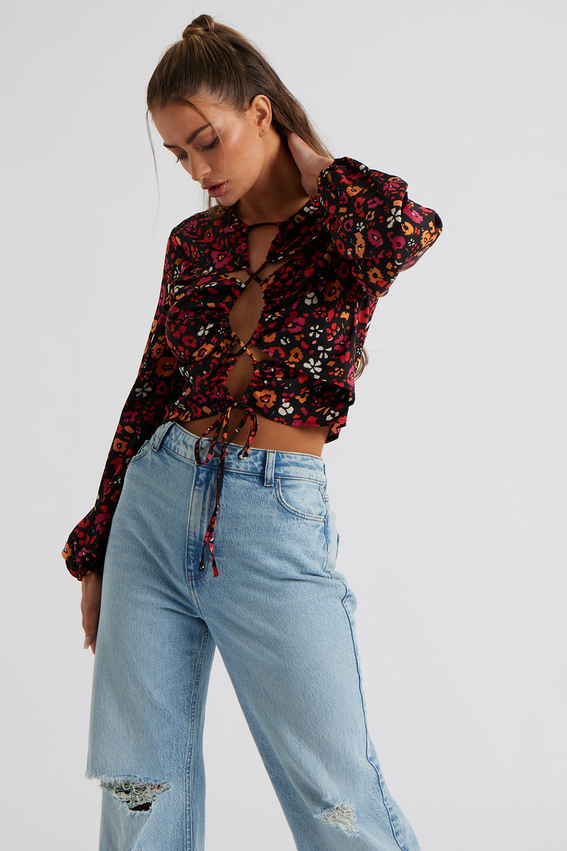 Indigo Cut Out Top