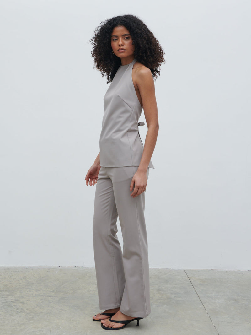 Laria Tailored Backless Top - Stone