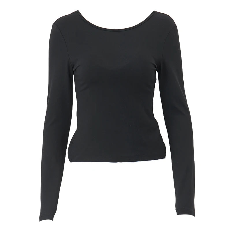 TrendoraXeemilo Sexy Backless Long Sleeve Gothic Crop Top