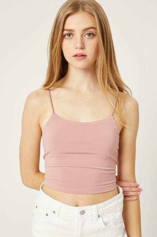 Antonia Mauve Pink Backless Cami Crop Top