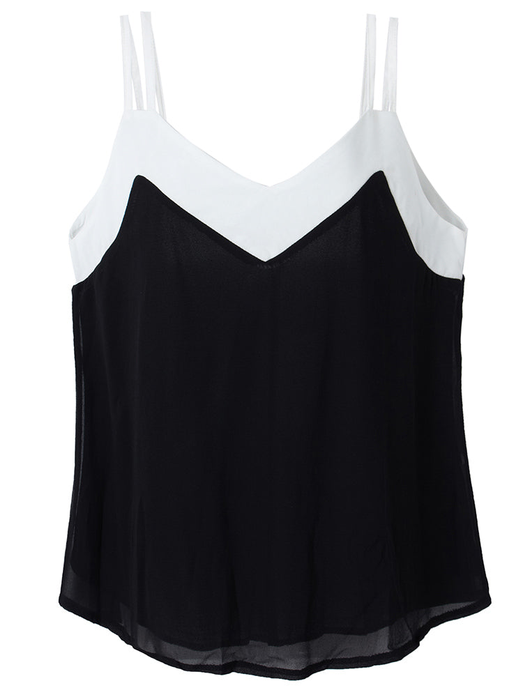 XS-4XL Women Sexy Strap V Neck Backless Chiffon Vest Tank Top
