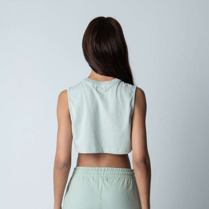 WOMENS SLEEVELESS CROP TEE