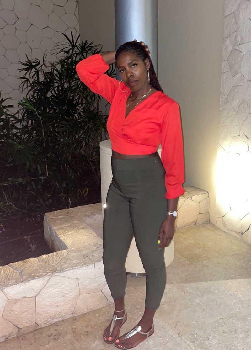 Bare Soul V-Neck Backless Blouse