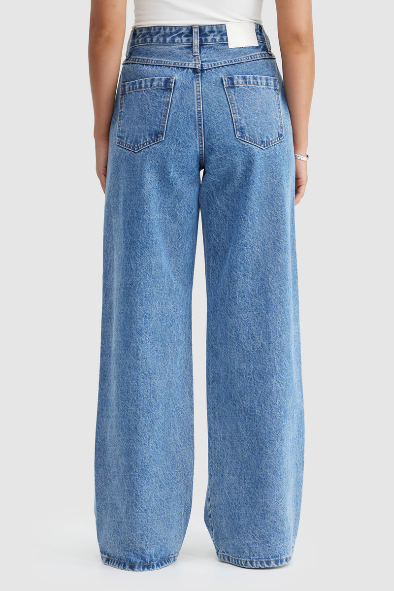 Willow Denim Wide Leg Jean Mid Blue