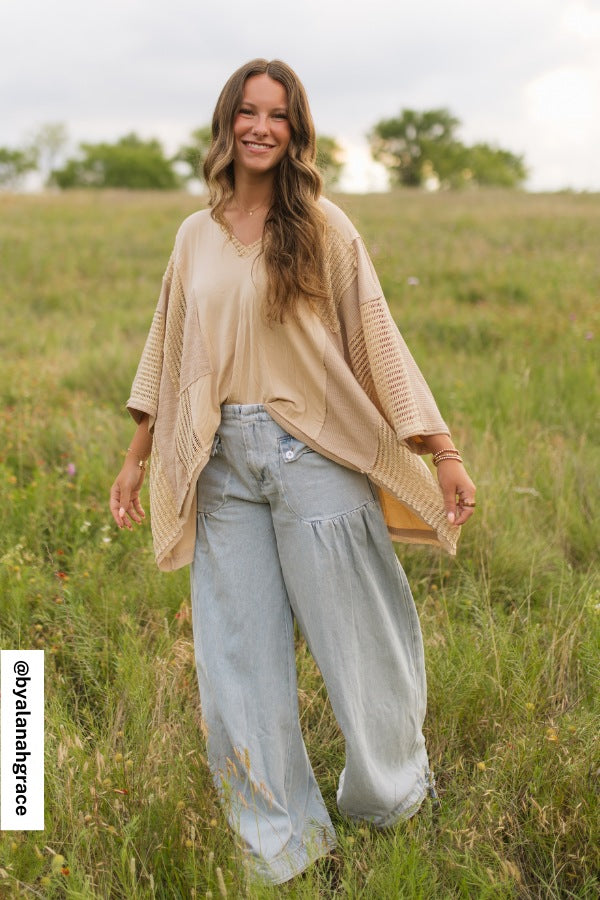Lets Jet Set Wide Leg Pants - Light Denim