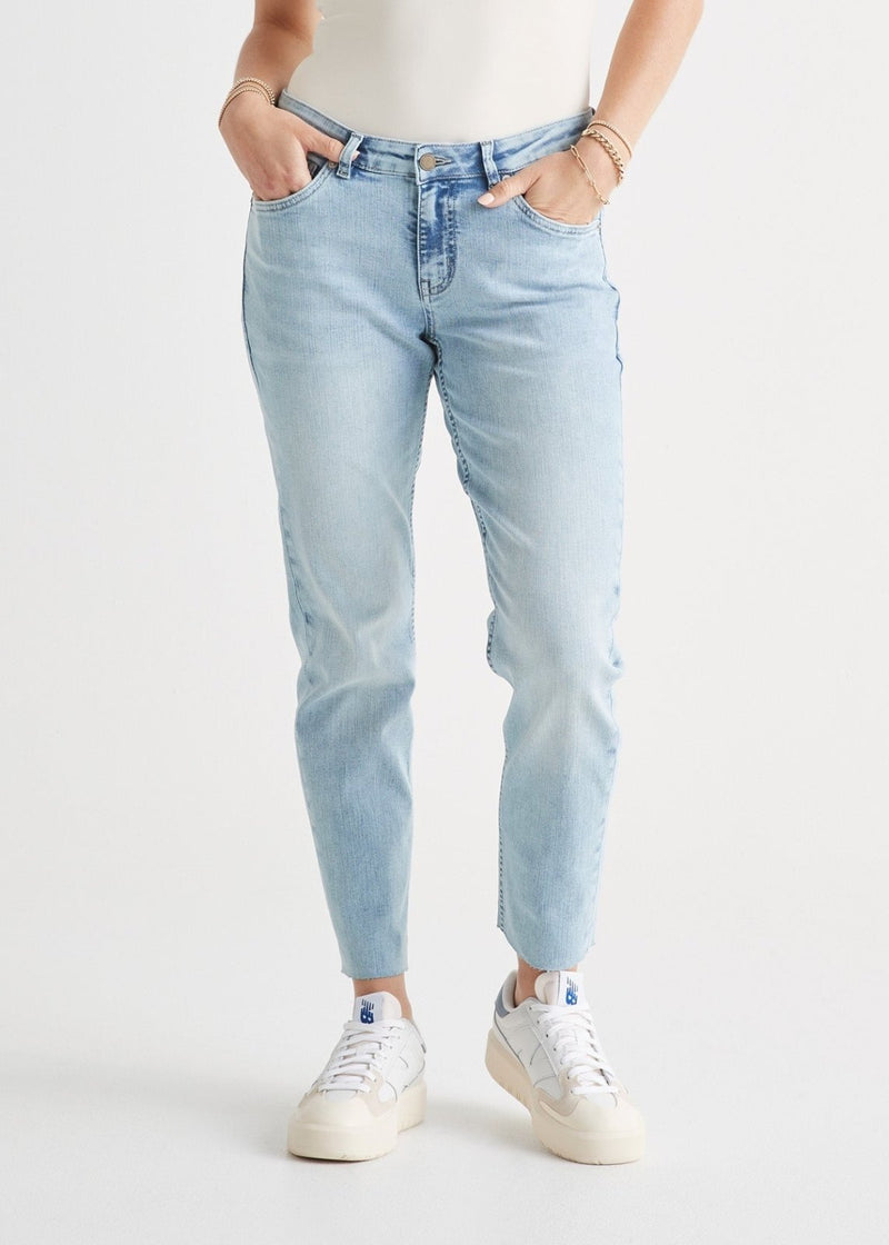 Performance Denim Girlfriend - Coastal Blue (raw hem)