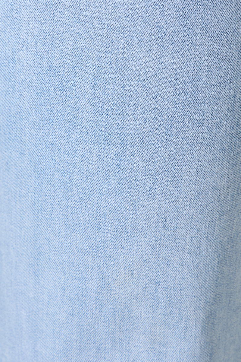 Juani High Rise Wide Leg Jean In Light Blue Denim