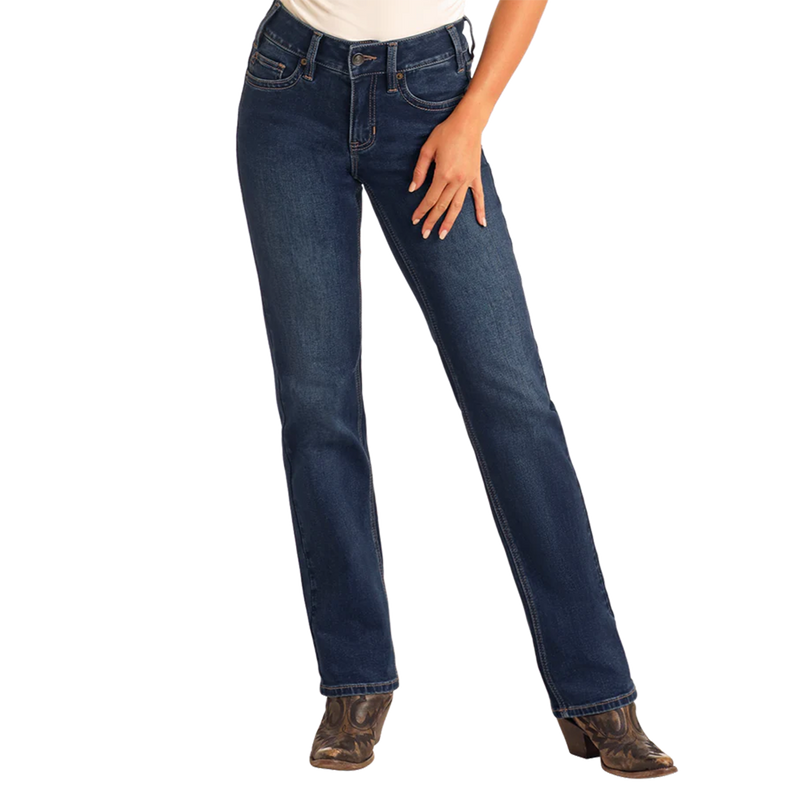 Rock & Roll Denim Women's Embroidery Modest Boot Cut Jean