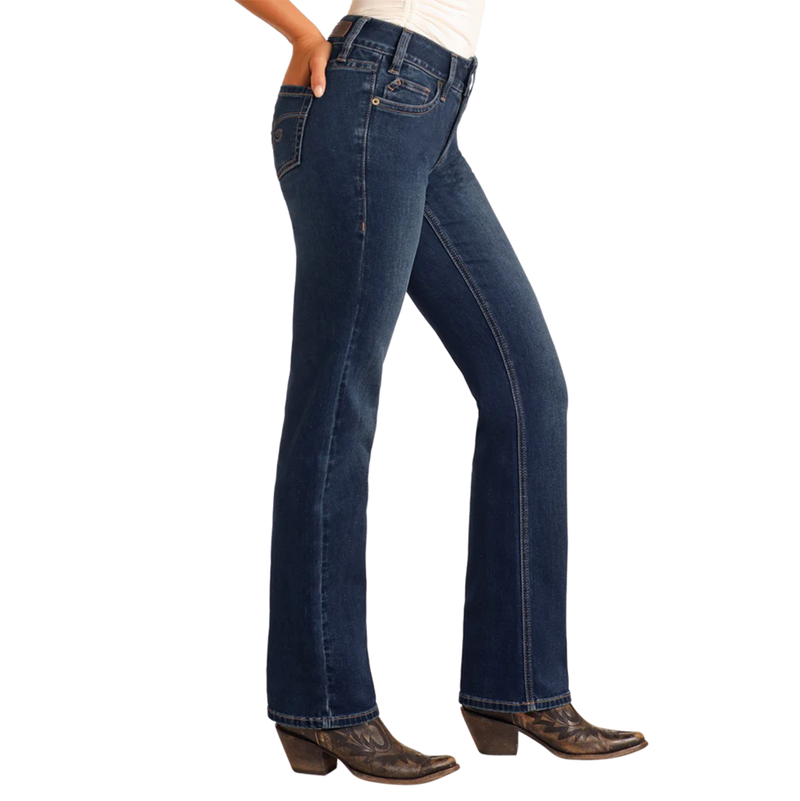 Rock & Roll Denim Women's Embroidery Modest Boot Cut Jean