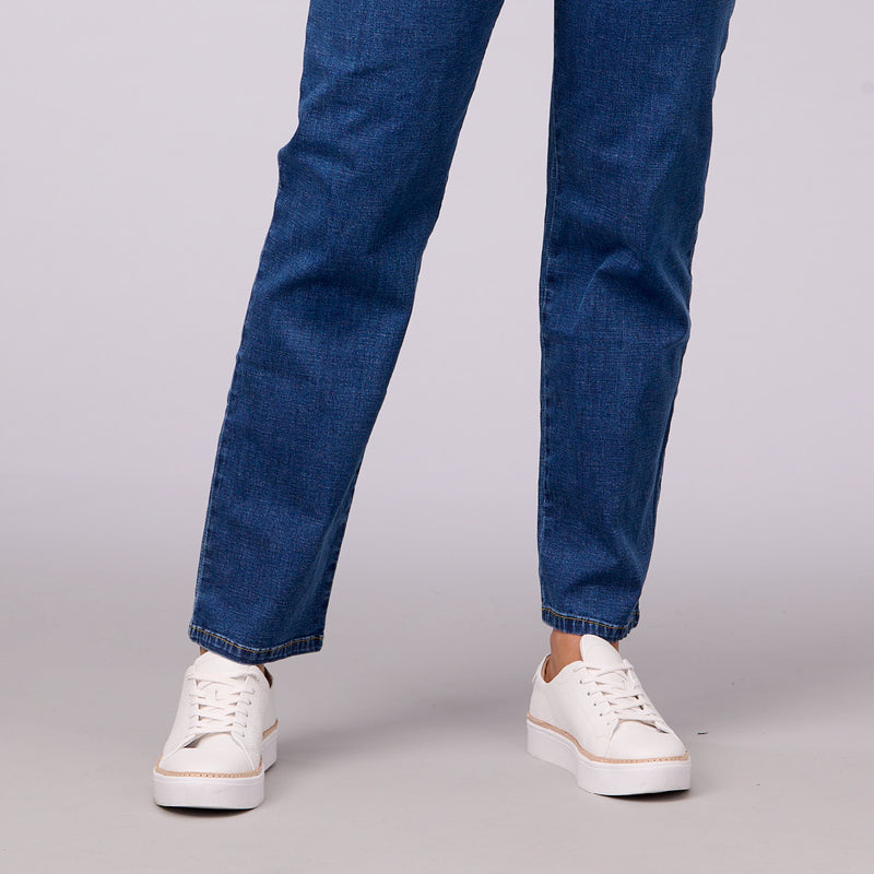 Hailey Zip Pocket Denim Pants Straight Full