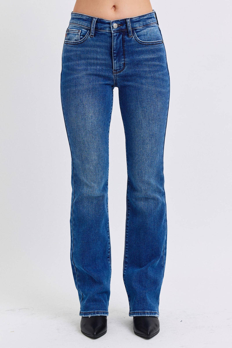 Judy Blue Mid Rise Thermal Bootcut Denim Jeans 82621
