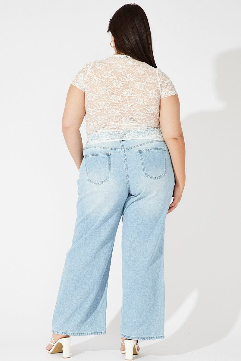 Denim Wide Leg Jeans High Rise