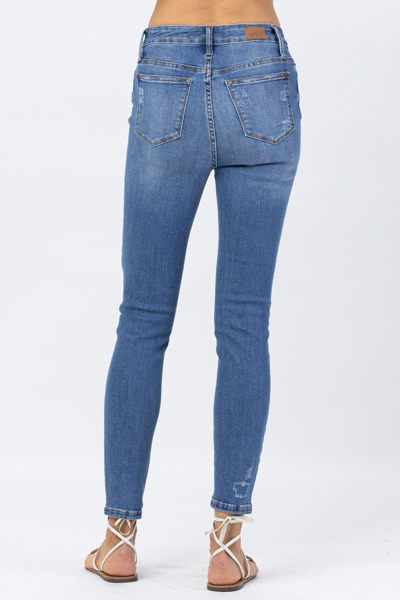 Judy Blue High Waist Skinny Lemon Patch Denim Jeans 88233