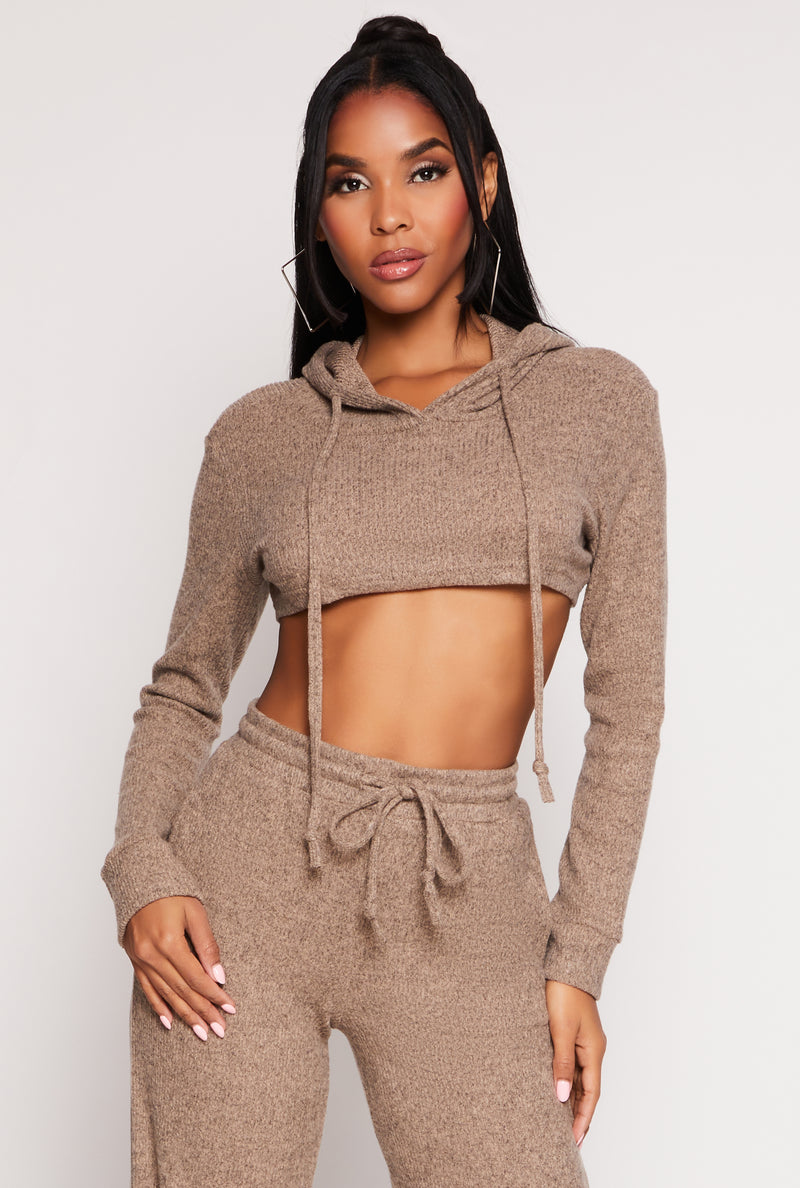 Daisy Ribbed Knit Hooded Shrug
