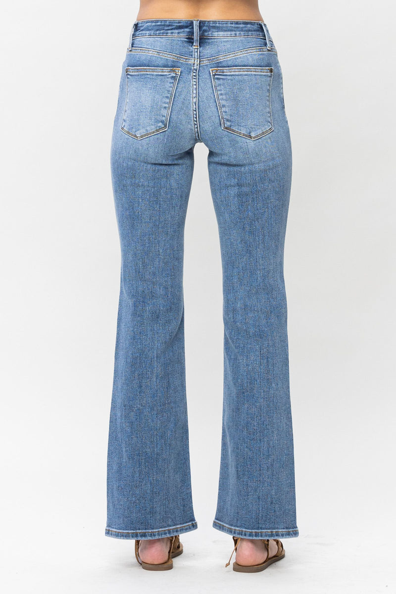 Judy Blue Mid Rise Vintage Button Fly Bootcut Denim Jeans 82551
