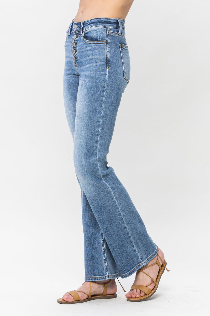 Judy Blue Mid Rise Vintage Button Fly Bootcut Denim Jeans 82551