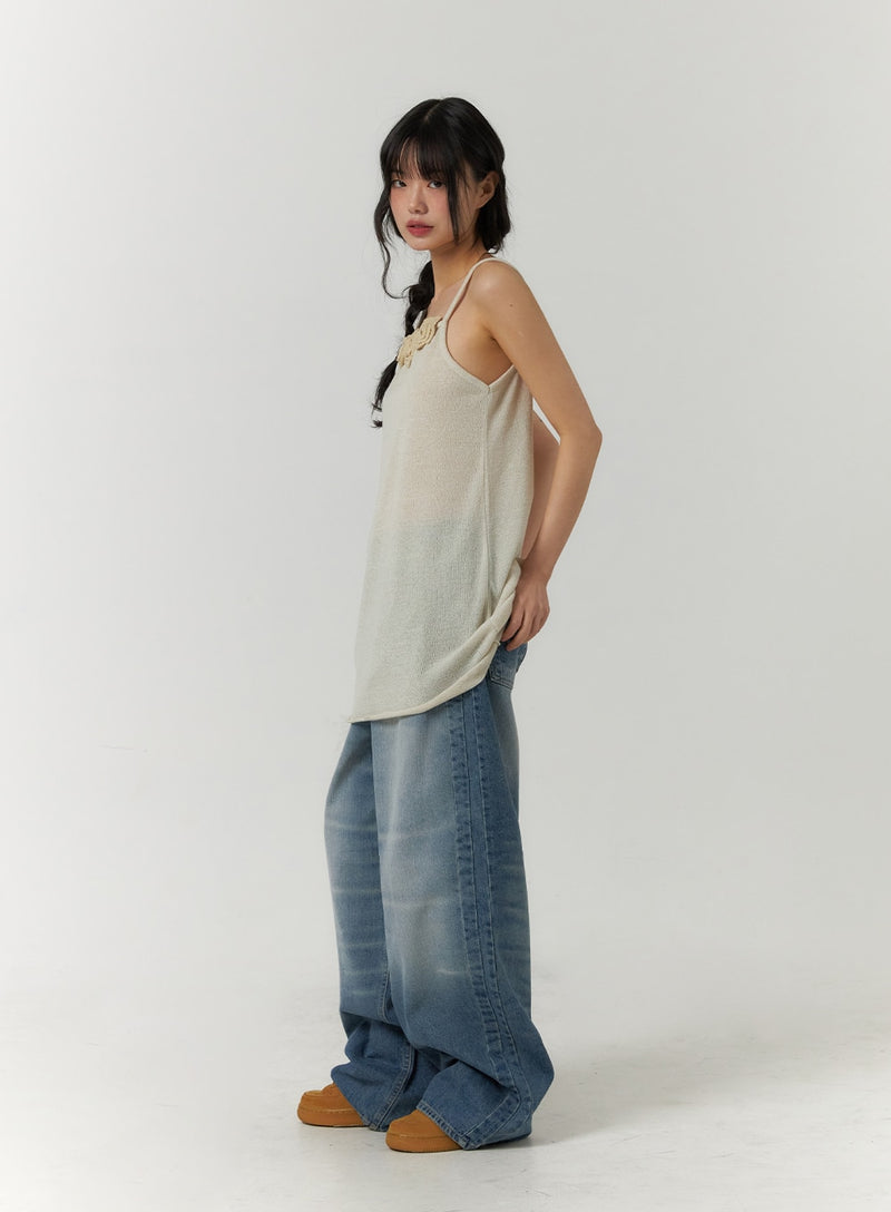 Wide Leg Denim Jeans CF406