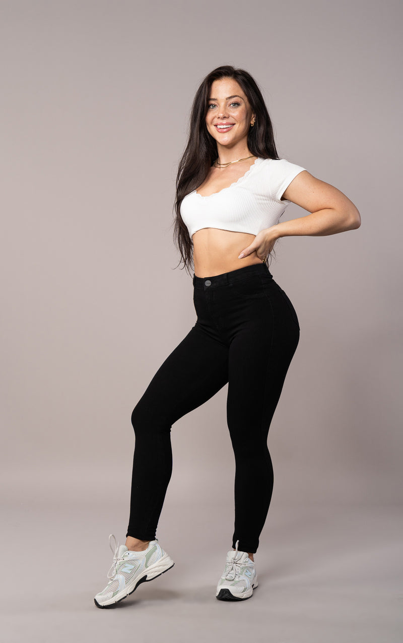 Womens 360 High Waisted Fitjeans - Black