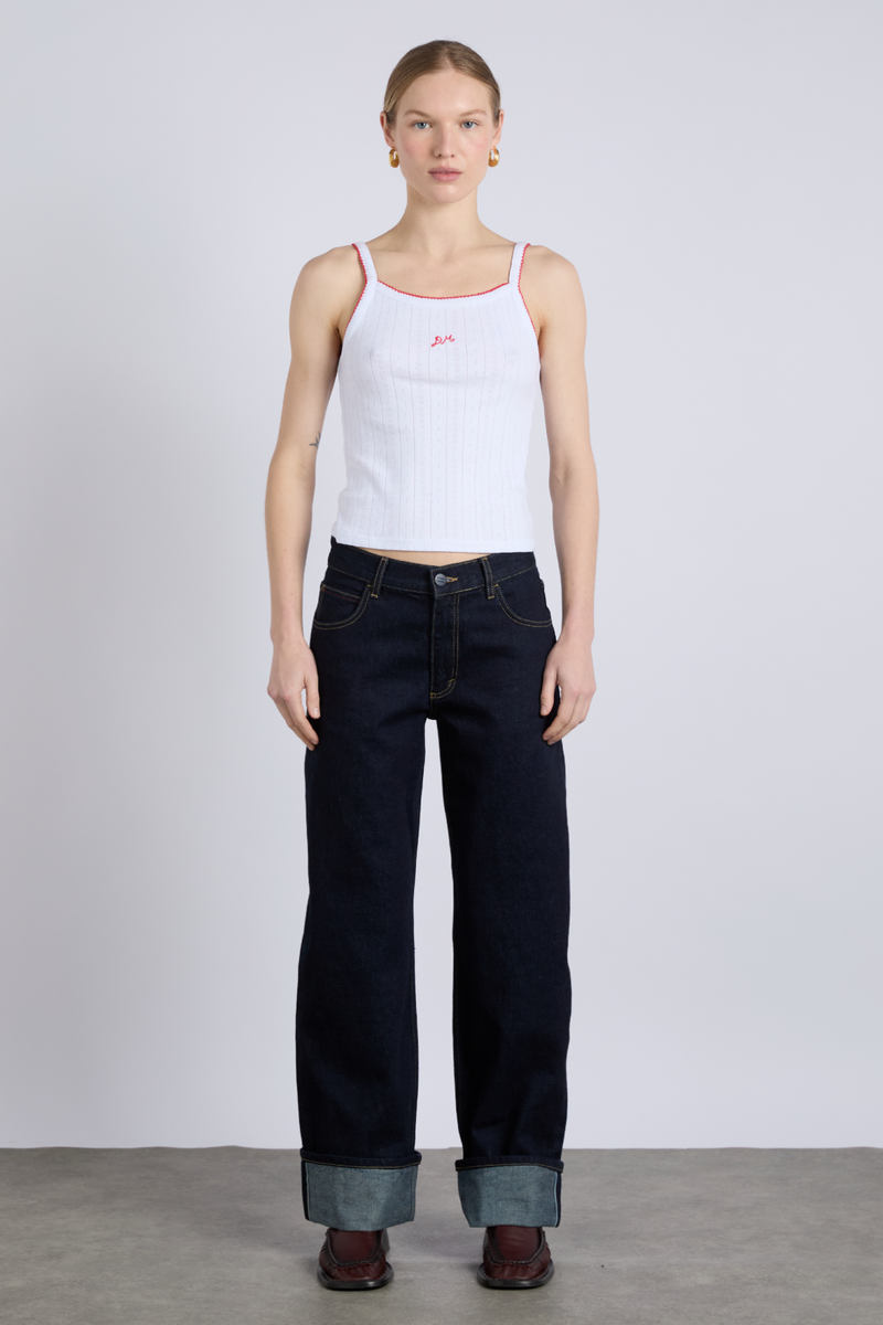 Italian selvedge sylvie jeans with turn up