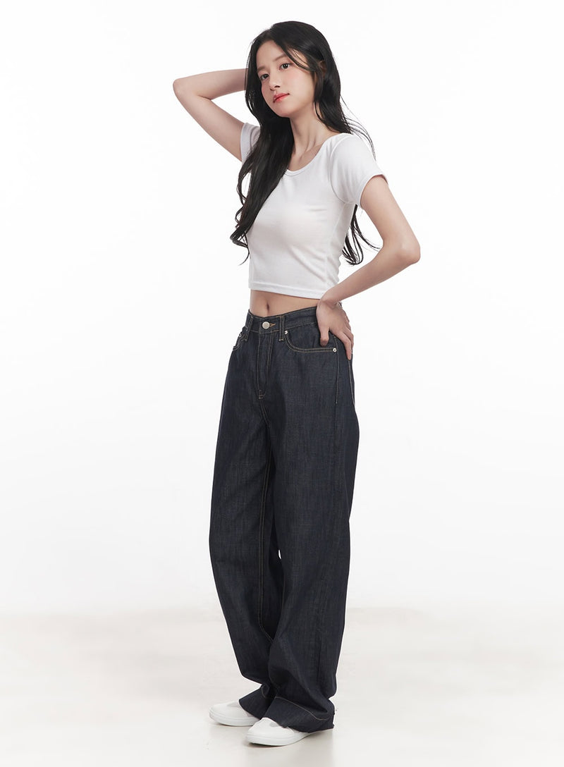 Seline Non-Fade Wide-Leg Jeans CA510