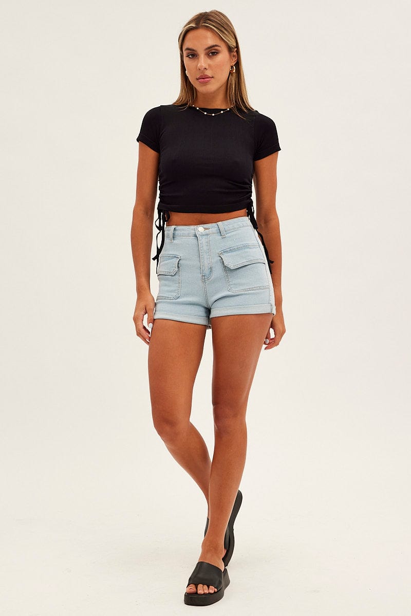 Black T Shirt Short Sleeve Crew Neck