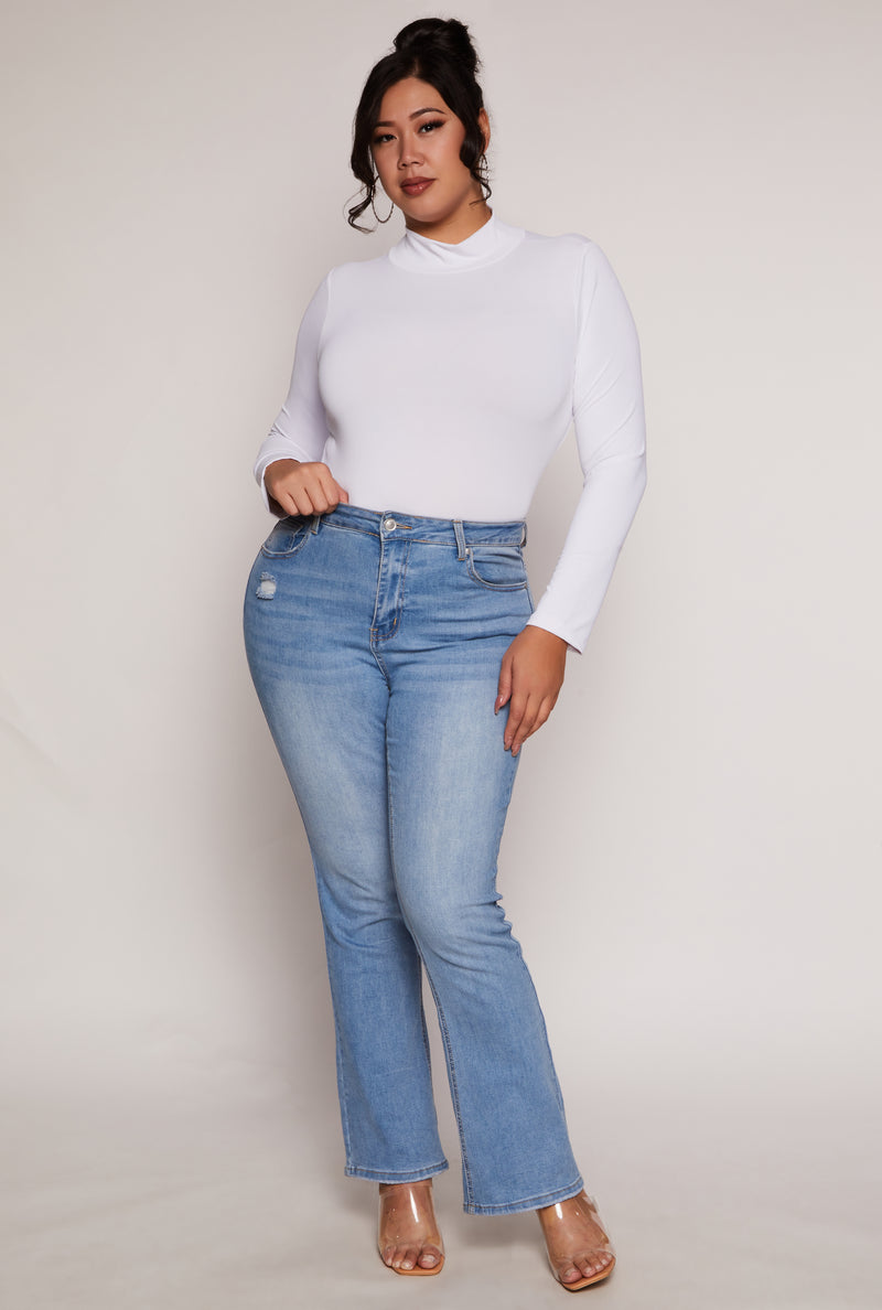 Plus Size Mock Neck Long Sleeve Bodysuit
