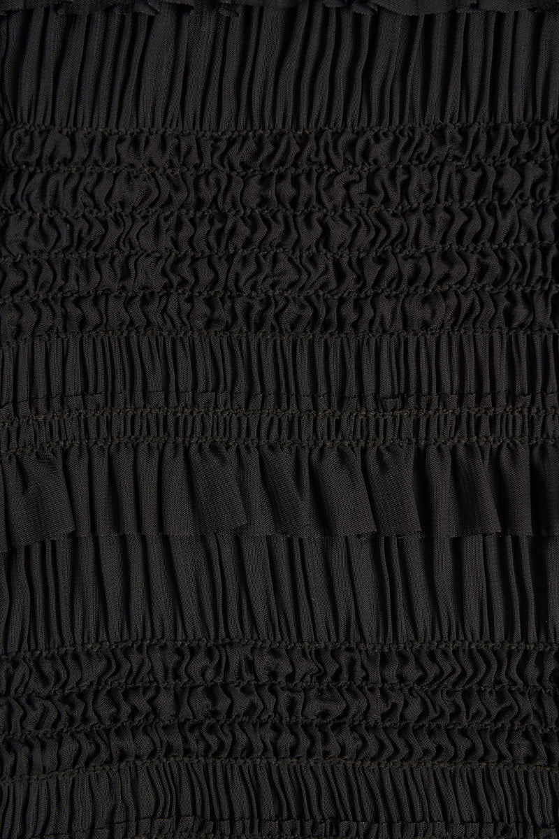 Ruffled Mid-Rise Shorts in Black