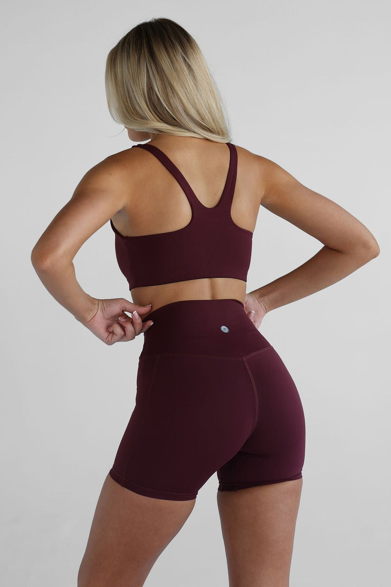 SCULPT Pocket Bike Shorts - Cherry Cola