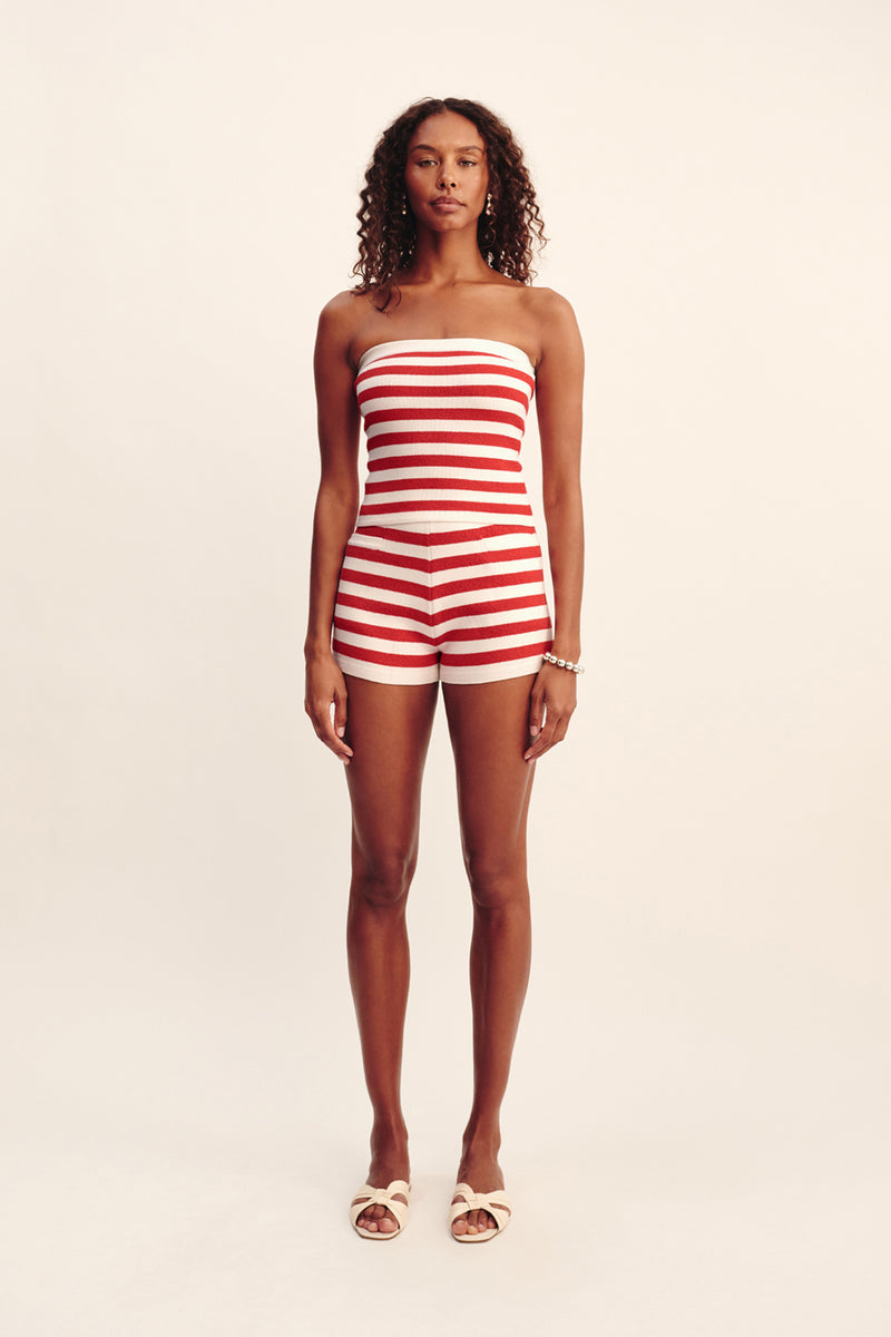 ARI SHORT - CORAL STRIPE