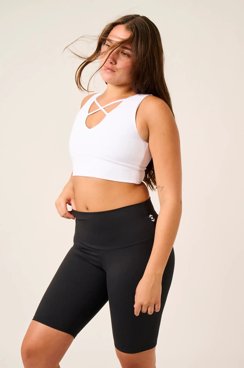 Body Contouring High Waisted Long Shorts - Black