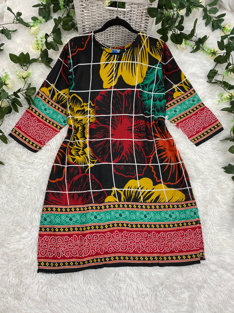 Soft High Quality Lilen Top Black Plus Size