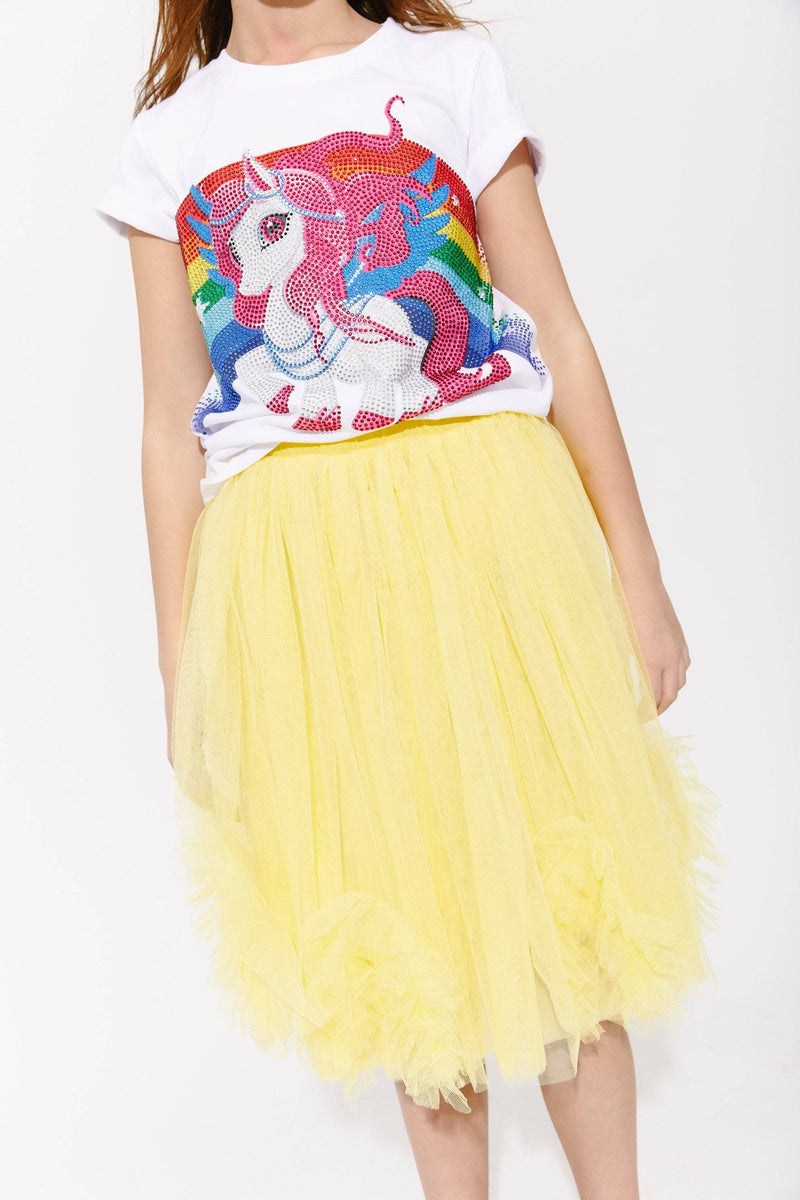 Sunny Tulle  Ruffle Midi Skirt