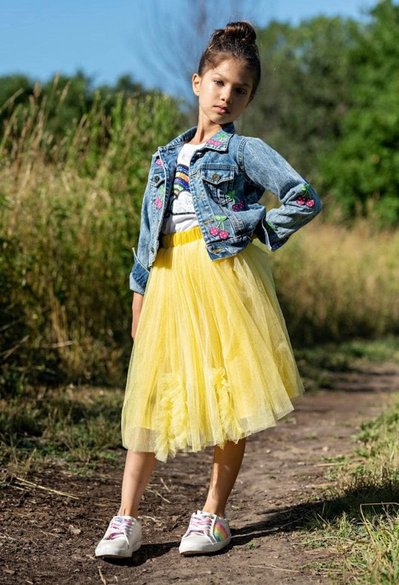 Sunny Tulle  Ruffle Midi Skirt