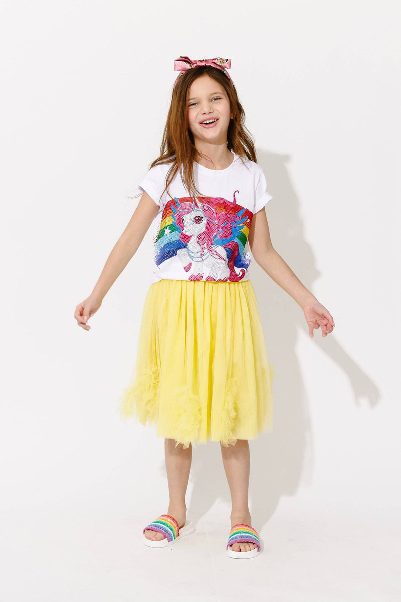 Sunny Tulle  Ruffle Midi Skirt