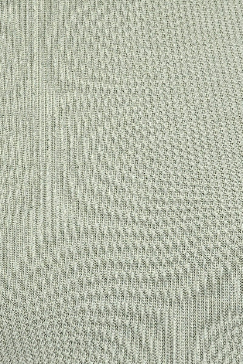 Green Tank Top Sleeveless Crew Neck Washed