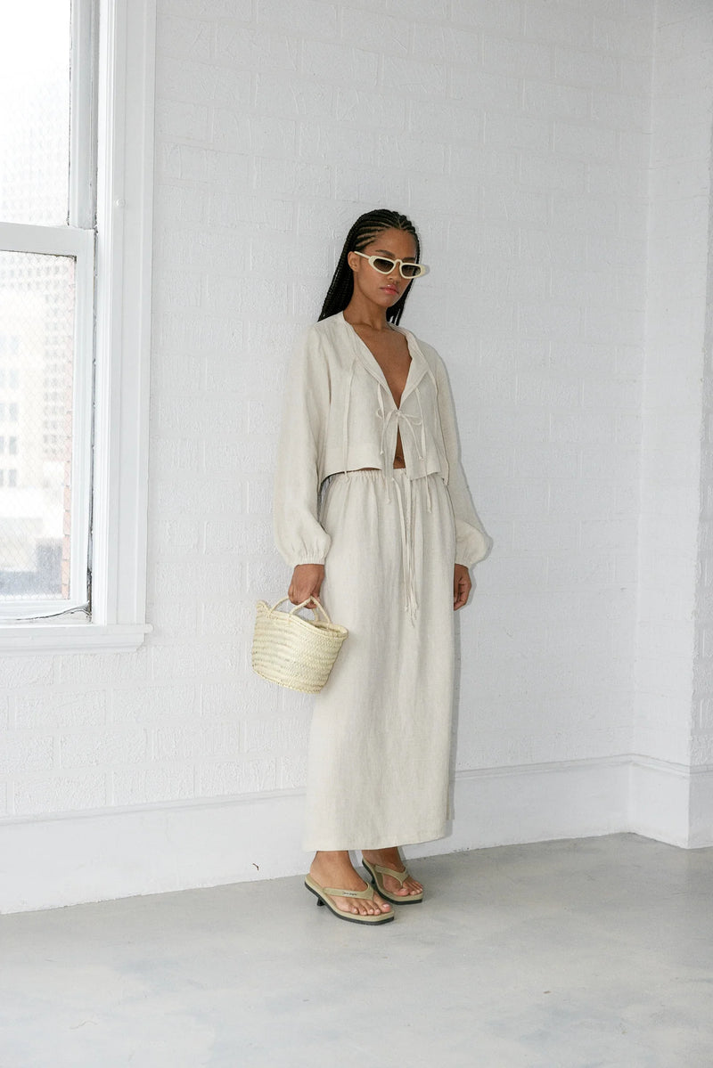 BOHEME SKIRT IN OAT LINEN