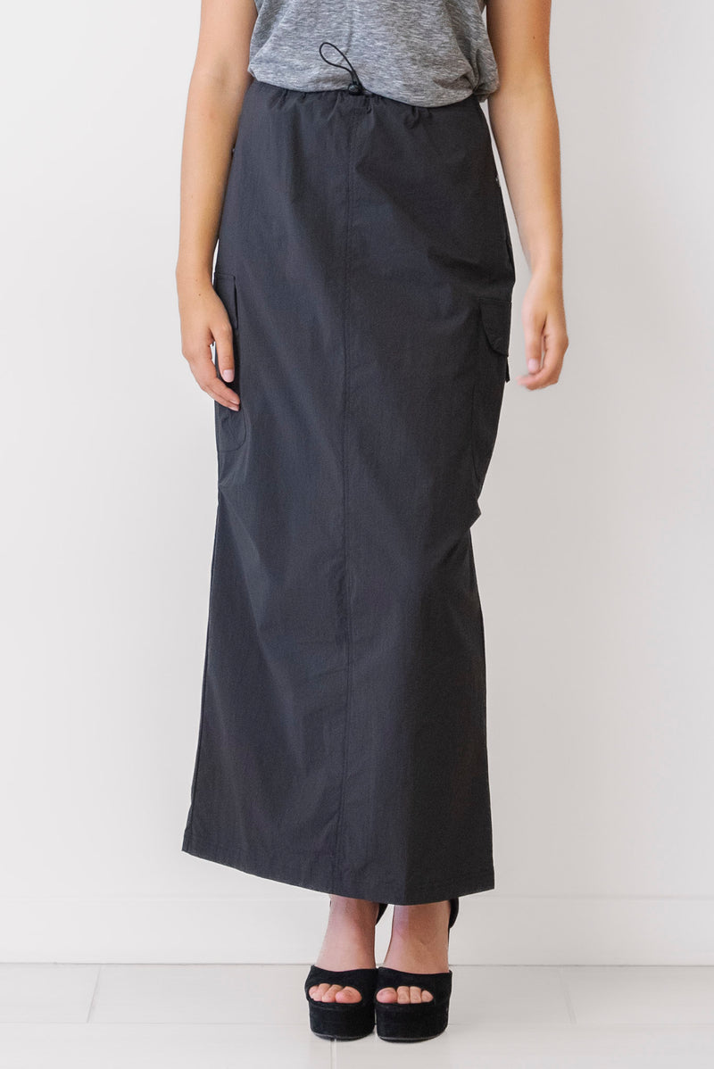 Elan Cargo Skirt in Black