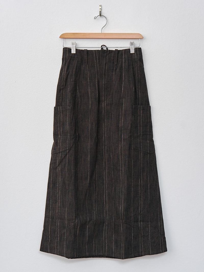 The Scout Skirt - Crumpled Stripe Walnut