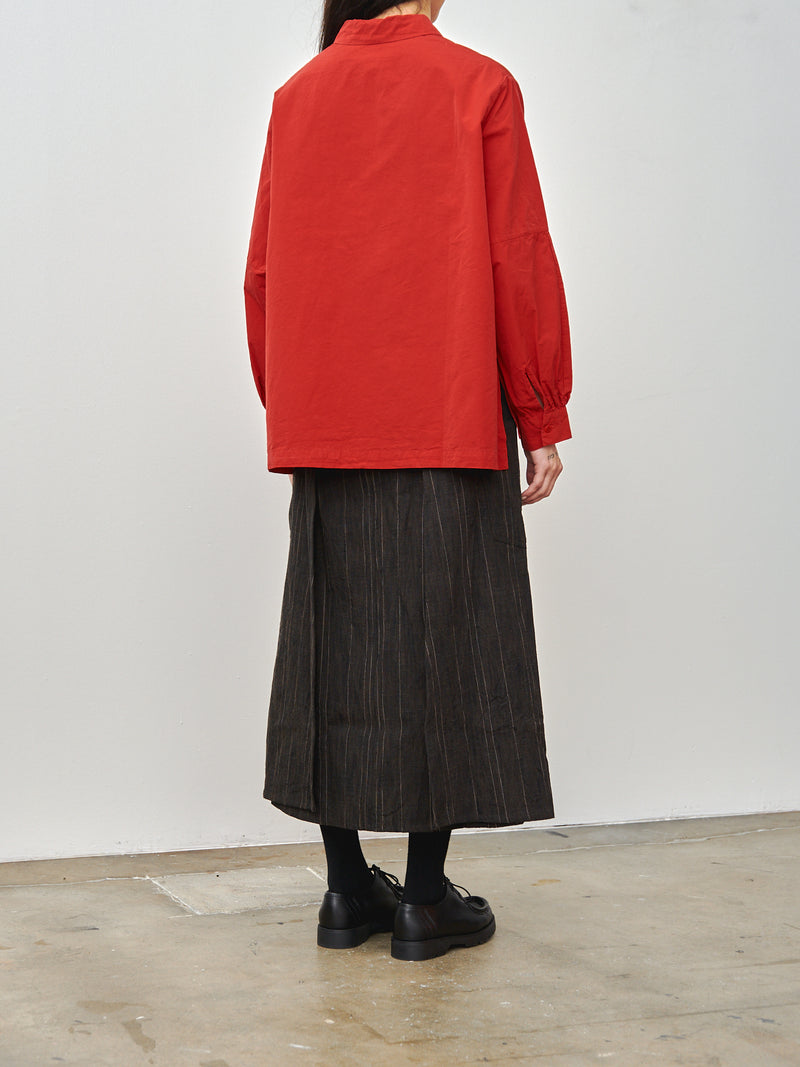 The Scout Skirt - Crumpled Stripe Walnut