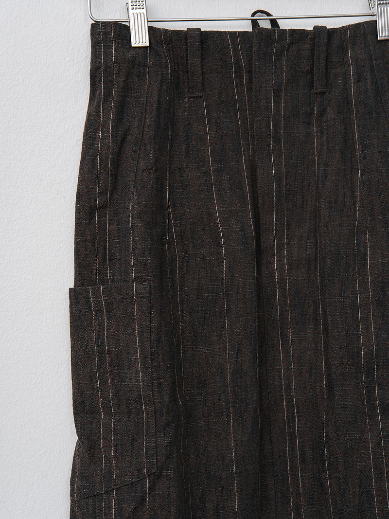 The Scout Skirt - Crumpled Stripe Walnut