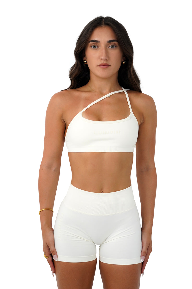 LJ V-BACK SCRUNCH SHORTS - OFF WHITE