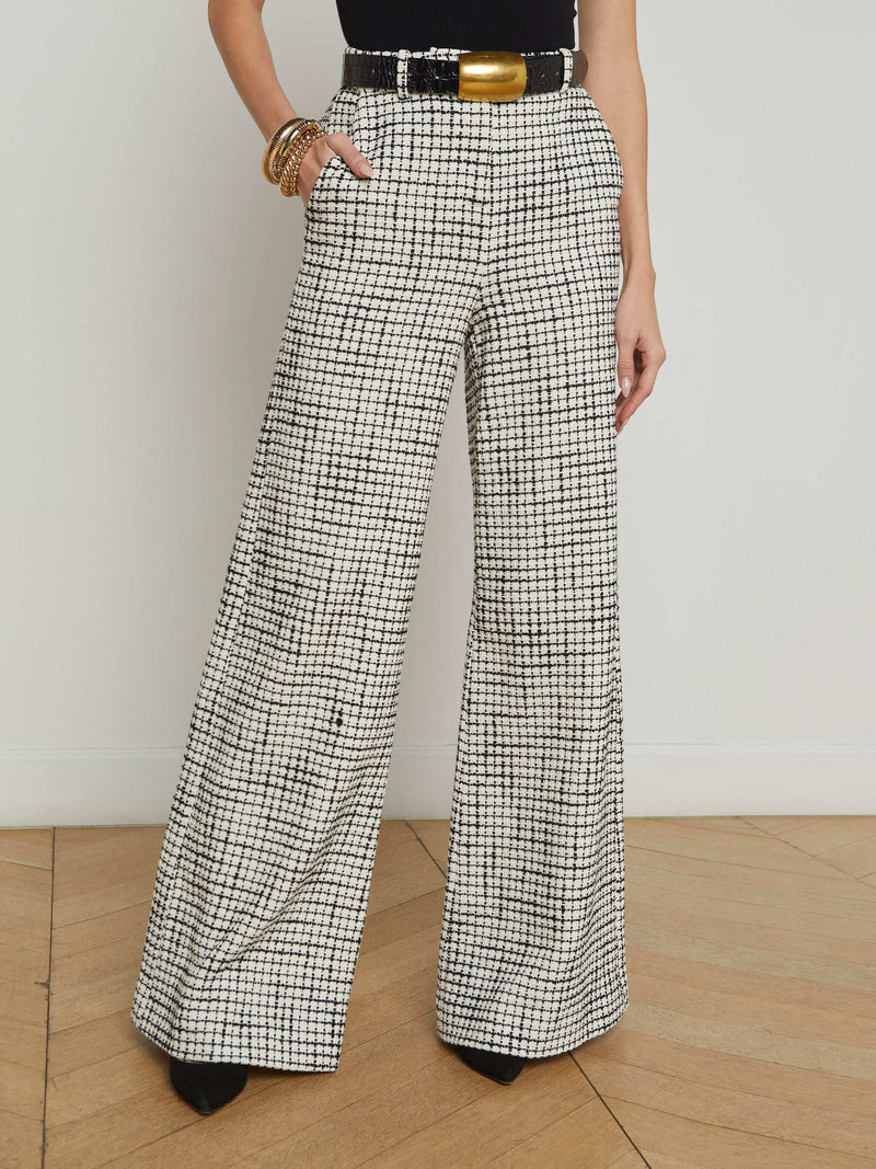 Pilar Tweed Wide-Leg Pant
