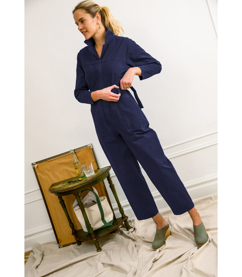 Wallis Long Sleeve Zip Jumpsuit - Twilight