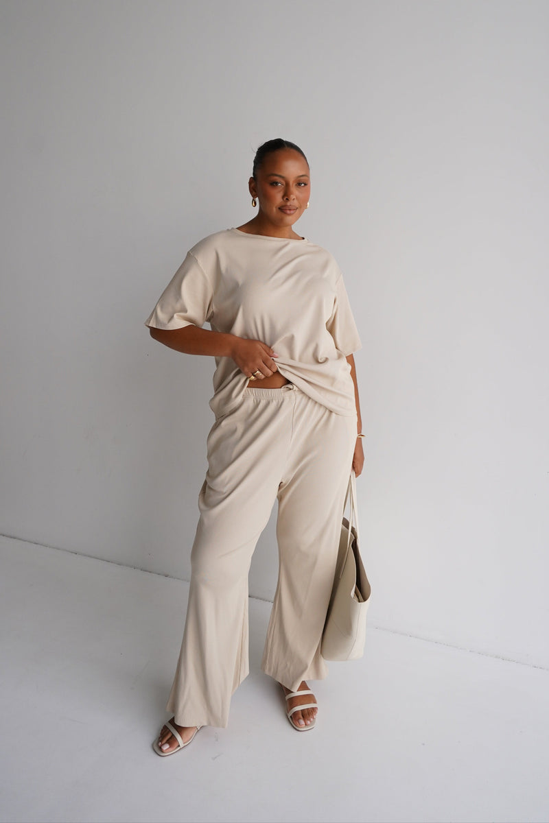 RAYLN RIB PANTS VANILLA